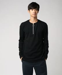 ワッフルハーフZIPデザインロンT