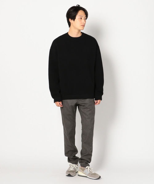crepuscule(クレプスキュール)の「crepuscule: 【MOSS STITCH】 クルーネック ニット(スウェット・メンズ・ブラック/ベージュ・1/2)」の9枚目の写真