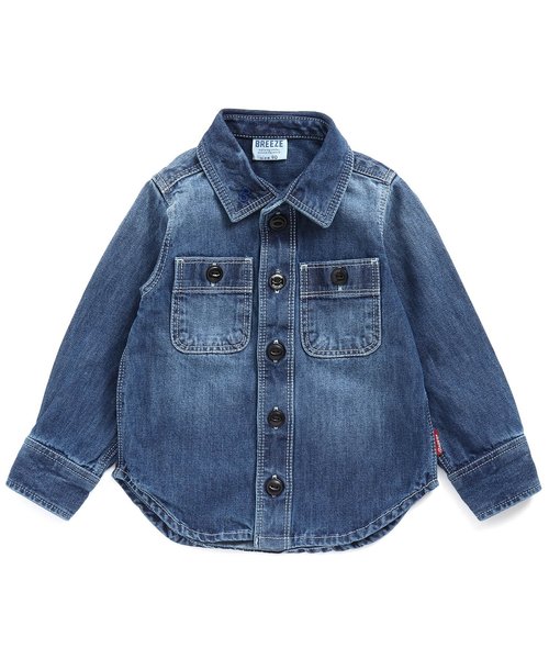 BREEZE（ブリーズ）の「デニムシャツ（シャツ/ブラウス・キッズ・ネイビー/ブルー・90/100/110/120/80/130/140）」の2枚目の写真