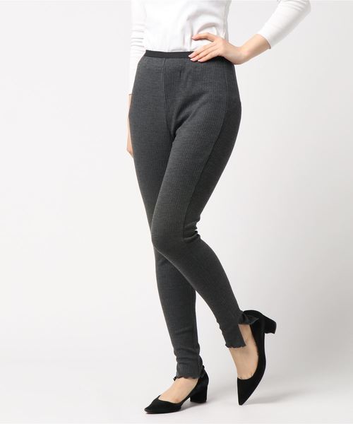 AMERICAN HOLIC（アメリカンホリック）の「・リブパンツ（レギンス/スパッツ・レディース・チャコールグレー/ブラック/ベージュ系その他/キャメル・M/L）」の11枚目の写真
