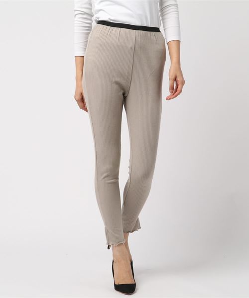 AMERICAN HOLIC（アメリカンホリック）の「・リブパンツ（レギンス/スパッツ・レディース・チャコールグレー/ブラック/ベージュ系その他/キャメル・M/L）」の6枚目の写真