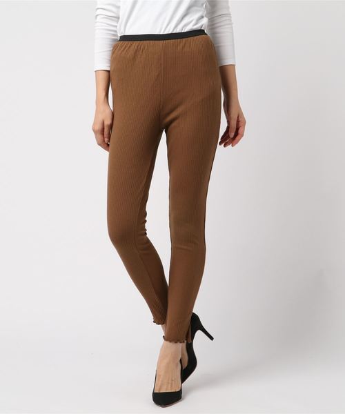 AMERICAN HOLIC（アメリカンホリック）の「・リブパンツ（レギンス/スパッツ・レディース・チャコールグレー/ブラック/ベージュ系その他/キャメル・M/L）」の8枚目の写真