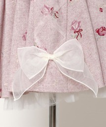 【レア】ミルフィーユクローゼット ピンク スカート 🎀new collection🎀﻿ ﻿ シアー感とローズ柄のマッチが最高に