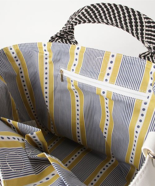 BASE(ベース)の「ラメ入りテープハンドルトートバッグ(トートバッグ・レディース・ブラック/シルバー/アイボリー/ブルー/ベージュ・FREE)」の7枚目の写真