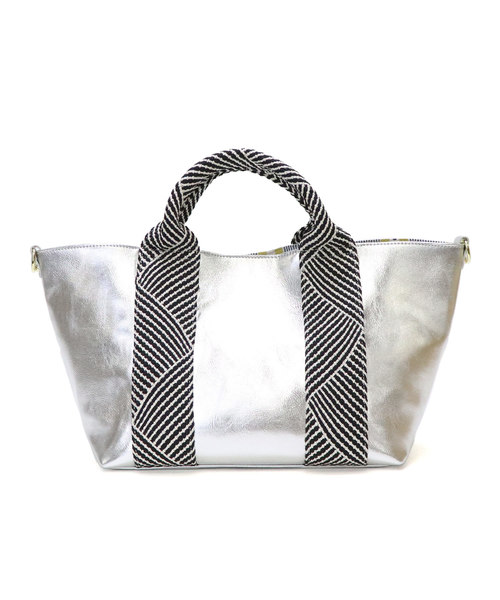 BASE(ベース)の「ラメ入りテープハンドルトートバッグ(トートバッグ・レディース・ブラック/シルバー/アイボリー/ブルー/ベージュ・FREE)」の14枚目の写真