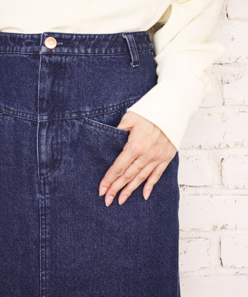 Kastane（カスタネ）の「【Kastane】H.Wヨークスカート（スカート・レディース・グリーン/ホワイト/ブルー/ライトブルー/パープル/インディゴブルー・X-SMALL/SMALL/MEDIUM/LARGE）」の10枚目の写真