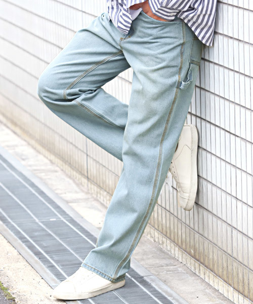LUXSTYLE(ラグスタイル)の「デニムペインターパンツ(デニムパンツ・メンズ・ブルー系その他/ワンウォッシュ/ブルー/その他・M/L/XL)」の2枚目の写真