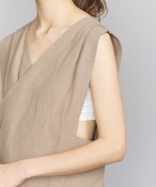 BEAUTY&YOUTH UNITED ARROWS（ビューティーアンドユースユナイテッドアローズ）の「＜BRISEMY＞リネンコットンカシュクールワンピース（ワンピース・レディース・ブラウン/ベージュ・38）」の13枚目の写真