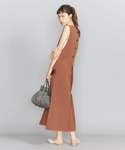 BEAUTY&YOUTH UNITED ARROWS（ビューティーアンドユースユナイテッドアローズ）の「＜BRISEMY＞リネンコットンカシュクールワンピース（ワンピース・レディース・ブラウン/ベージュ・38）」の7枚目の写真