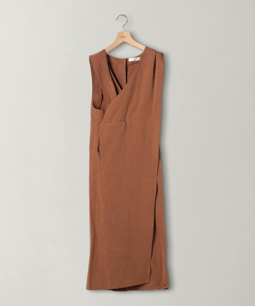 BEAUTY&YOUTH UNITED ARROWS（ビューティーアンドユースユナイテッドアローズ）の「＜BRISEMY＞リネンコットンカシュクールワンピース（ワンピース・レディース・ブラウン/ベージュ・38）」の9枚目の写真
