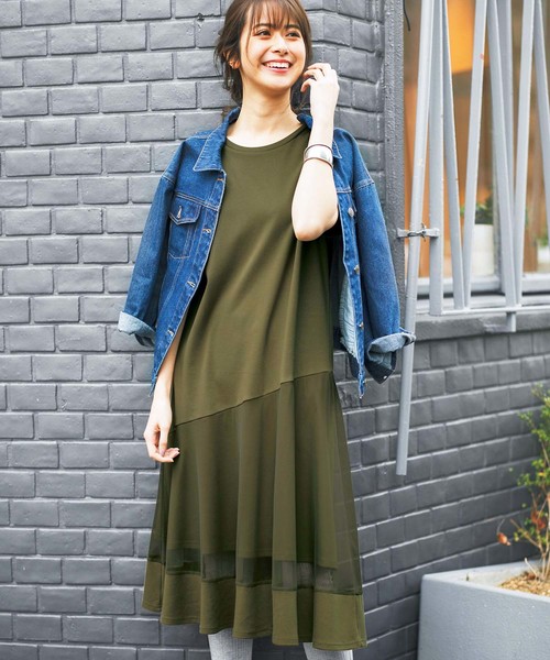 裾チュール切替カットソーワンピース ワンピース Geera ジーラ のファッション通販 Zozotown