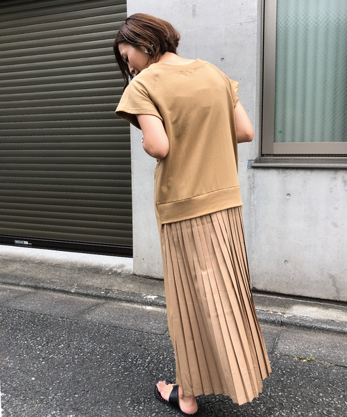 meJane（ミージェーン）の「ミニ裏毛/バックプリーツ半袖ワンピース（ワンピース・レディース・ブラック/モカ・フリー）」の18枚目の写真