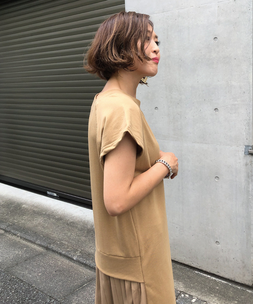 meJane（ミージェーン）の「ミニ裏毛/バックプリーツ半袖ワンピース（ワンピース・レディース・ブラック/モカ・フリー）」の19枚目の写真