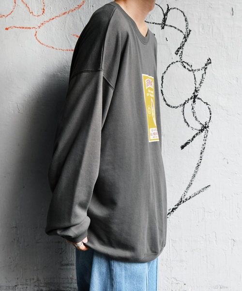 kutir（クティール）の「【クティールフルギ】レトロバラプリントスウェット（Tシャツ/カットソー・メンズ・チャコールグレー/オフホワイト/ライトグリーン・MEDIUM/LARGE）」の15枚目の写真