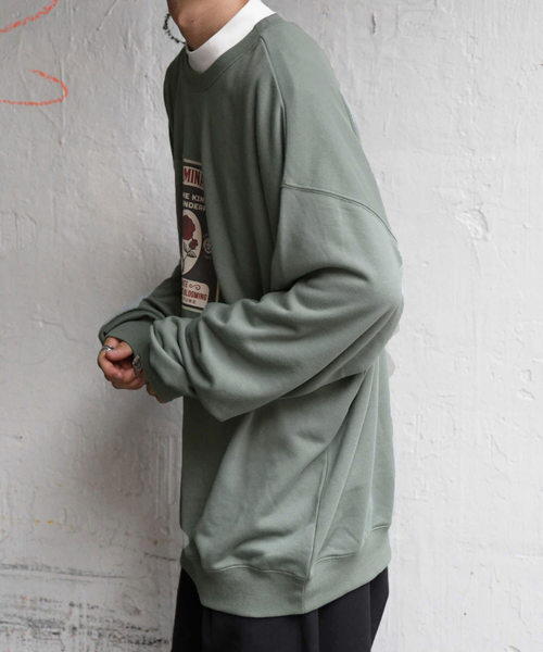 kutir（クティール）の「【クティールフルギ】レトロバラプリントスウェット（Tシャツ/カットソー・メンズ・チャコールグレー/オフホワイト/ライトグリーン・MEDIUM/LARGE）」の22枚目の写真