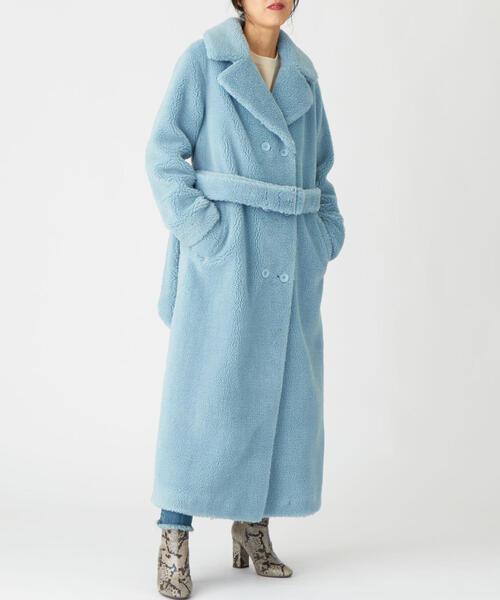 STAND（スタンド）の「【EMMEL REFINES】STAND STUDIO（スタンド スタジオ）ベルト付き ロングコート（その他アウター・レディース・ライトブルー・32）」の8枚目の写真