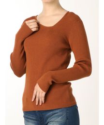 【WEB限定】アシメデコルテニットトップス