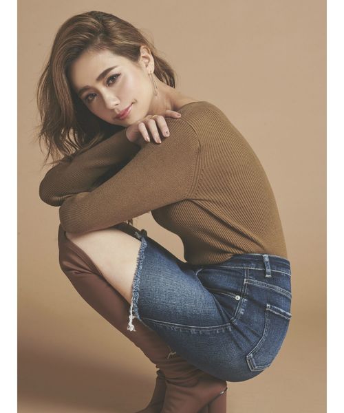 RESEXXY（リゼクシー）の「【WEB限定】アシメデコルテニットトップス（ニット/セーター・レディース・ブラック/ブラウン/カーキ・FREE）」の15枚目の写真