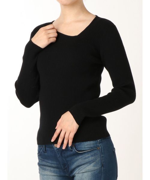 RESEXXY（リゼクシー）の「【WEB限定】アシメデコルテニットトップス（ニット/セーター・レディース・ブラック/ブラウン/カーキ・FREE）」の13枚目の写真