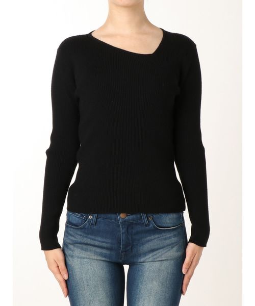 RESEXXY（リゼクシー）の「【WEB限定】アシメデコルテニットトップス（ニット/セーター・レディース・ブラック/ブラウン/カーキ・FREE）」の12枚目の写真