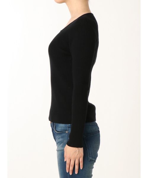 RESEXXY（リゼクシー）の「【WEB限定】アシメデコルテニットトップス（ニット/セーター・レディース・ブラック/ブラウン/カーキ・FREE）」の11枚目の写真