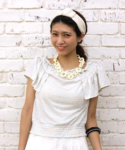 mystic（ミスティック）の「ボーダーシャーリングプルオーバー（Tシャツ/カットソー・レディース・グレー/ブラック/ブルー・ﾌﾘ-）」の3枚目の写真