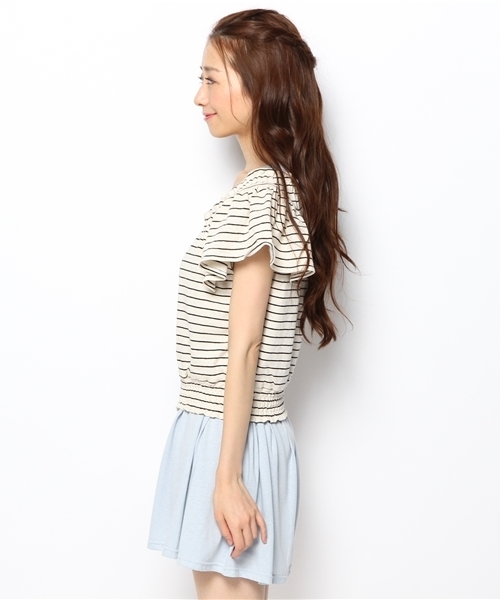 mystic（ミスティック）の「ボーダーシャーリングプルオーバー（Tシャツ/カットソー・レディース・グレー/ブラック/ブルー・ﾌﾘ-）」の11枚目の写真