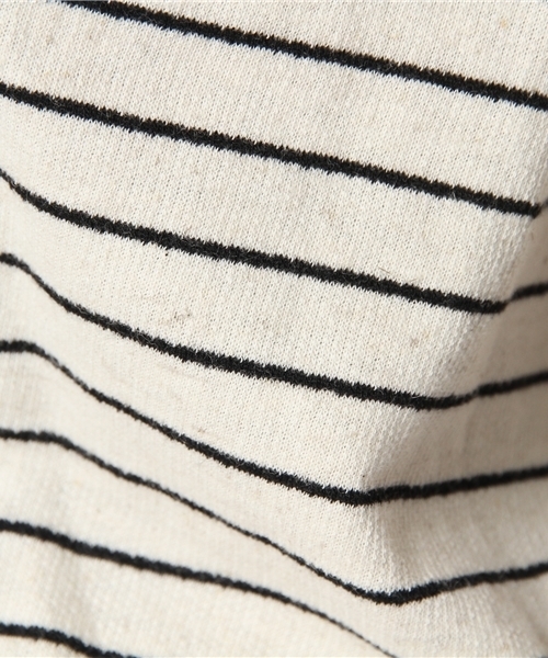 mystic（ミスティック）の「ボーダーシャーリングプルオーバー（Tシャツ/カットソー・レディース・グレー/ブラック/ブルー・ﾌﾘ-）」の7枚目の写真