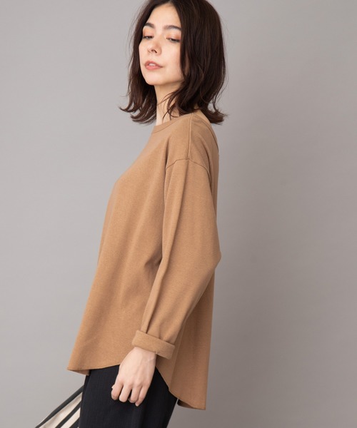 Munich（ミューニック）の「コットンカットソーラウンドネックプルオーバー（Tシャツ/カットソー・レディース・レッド/ダークグレー/キャメル/キナリ・FREE）」の4枚目の写真