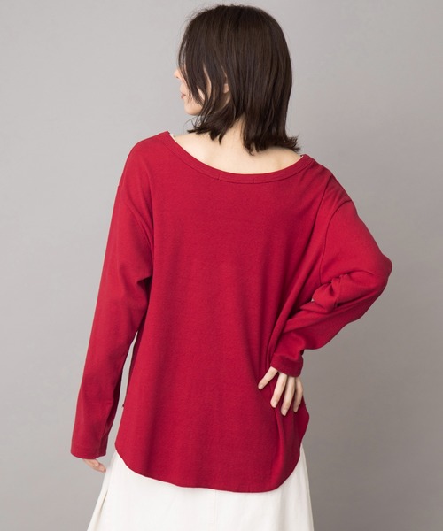 Munich（ミューニック）の「コットンカットソーラウンドネックプルオーバー（Tシャツ/カットソー・レディース・レッド/ダークグレー/キャメル/キナリ・FREE）」の13枚目の写真