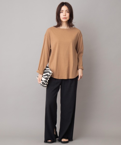 Munich（ミューニック）の「コットンカットソーラウンドネックプルオーバー（Tシャツ/カットソー・レディース・レッド/ダークグレー/キャメル/キナリ・FREE）」の14枚目の写真