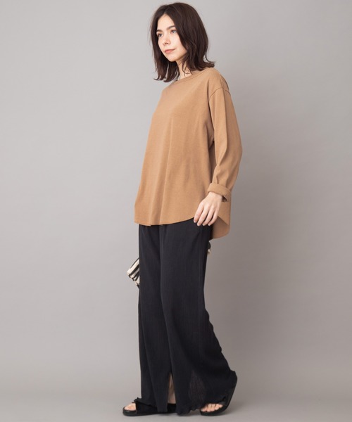 Munich（ミューニック）の「コットンカットソーラウンドネックプルオーバー（Tシャツ/カットソー・レディース・レッド/ダークグレー/キャメル/キナリ・FREE）」の15枚目の写真