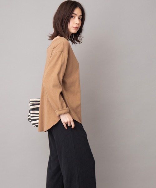 Munich（ミューニック）の「コットンカットソーラウンドネックプルオーバー（Tシャツ/カットソー・レディース・レッド/ダークグレー/キャメル/キナリ・FREE）」の17枚目の写真