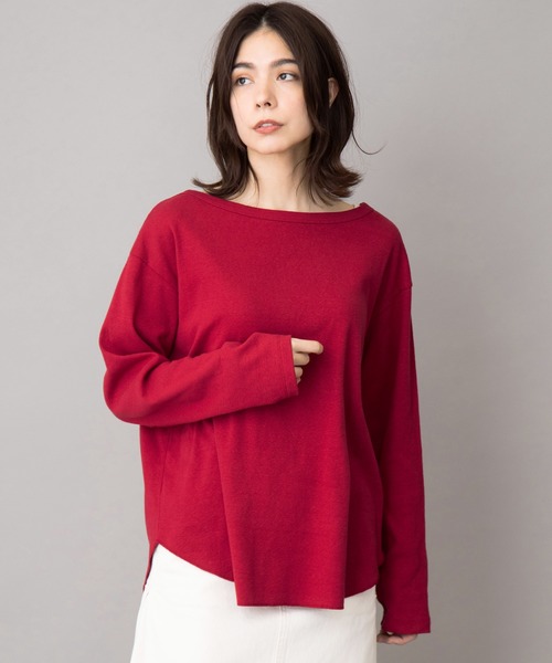 Munich（ミューニック）の「コットンカットソーラウンドネックプルオーバー（Tシャツ/カットソー・レディース・レッド/ダークグレー/キャメル/キナリ・FREE）」の5枚目の写真