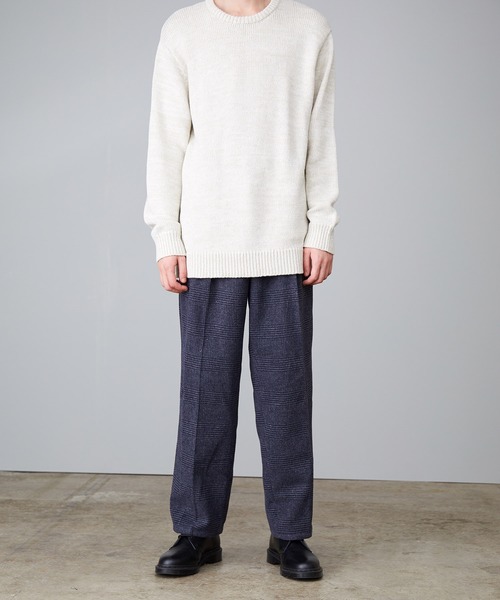 JUNRED（ジュンレッド）の「ツイーディーチェックワイドパンツ（その他パンツ・メンズ・ネイビー/ブラウン・S/M/L）」の3枚目の写真