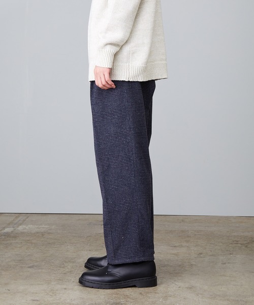 JUNRED（ジュンレッド）の「ツイーディーチェックワイドパンツ（その他パンツ・メンズ・ネイビー/ブラウン・S/M/L）」の5枚目の写真