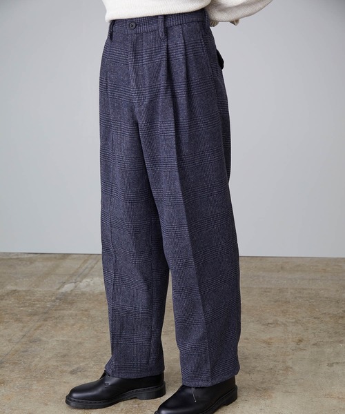 JUNRED（ジュンレッド）の「ツイーディーチェックワイドパンツ（その他パンツ・メンズ・ネイビー/ブラウン・S/M/L）」の11枚目の写真