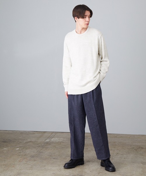 JUNRED（ジュンレッド）の「ツイーディーチェックワイドパンツ（その他パンツ・メンズ・ネイビー/ブラウン・S/M/L）」の9枚目の写真