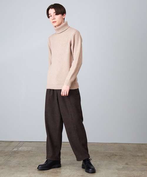 JUNRED（ジュンレッド）の「ツイーディーチェックワイドパンツ（その他パンツ・メンズ・ネイビー/ブラウン・S/M/L）」の6枚目の写真