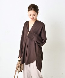 DouDou | ベルト付き前開きシャツ3(シャツ/ブラウス)