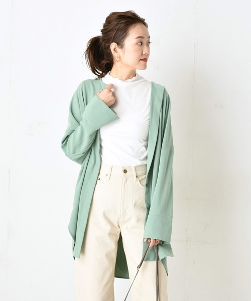 DouDou(ドゥドゥ)の「ベルト付き前開きシャツ3(シャツ/ブラウス・レディース・ダークブラウン/オフホワイト/ミント・FREE)」の3枚目の写真