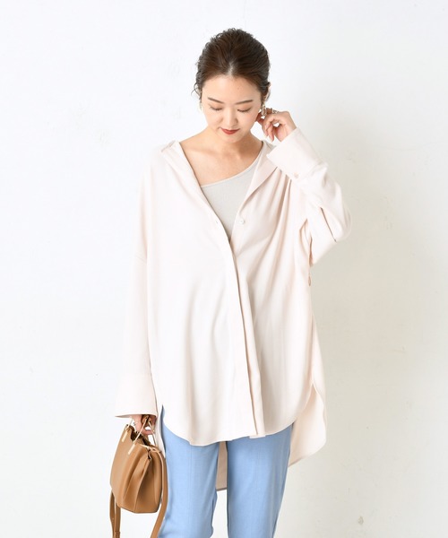 DouDou(ドゥドゥ)の「ベルト付き前開きシャツ3(シャツ/ブラウス・レディース・ダークブラウン/オフホワイト/ミント・FREE)」の19枚目の写真