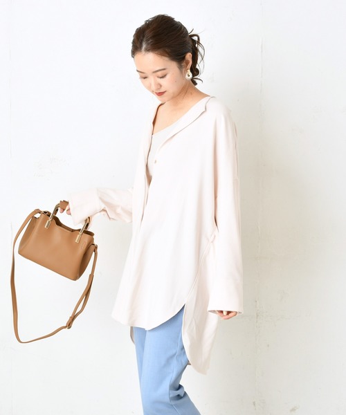 DouDou(ドゥドゥ)の「ベルト付き前開きシャツ3(シャツ/ブラウス・レディース・ダークブラウン/オフホワイト/ミント・FREE)」の21枚目の写真