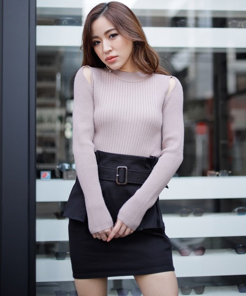 LIPSERVICE（リップサービス）の「ペプラムベルト付タイトスカート