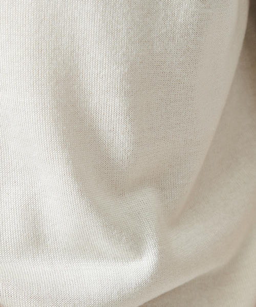 DESIGNWORKS（デザインワークス）の「ウォッシャブルシルク天竺 ニットTシャツ（Tシャツ/カットソー・メンズ・ホワイト/ブラック/カーキ/インディゴブルー/ワイン・46/48/50）」の19枚目の写真