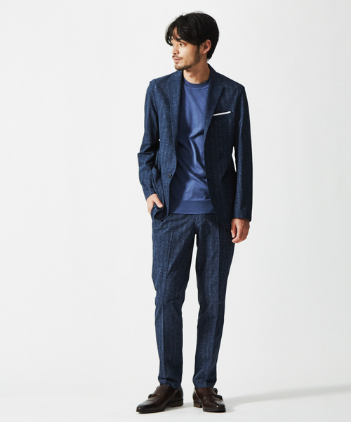 DESIGNWORKS（デザインワークス）の「ウォッシャブルシルク天竺 ニットTシャツ（Tシャツ/カットソー・メンズ・ホワイト/ブラック/カーキ/インディゴブルー/ワイン・46/48/50）」の13枚目の写真