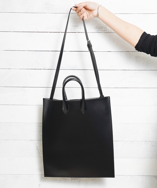 SOLPRESA(ソルプレーサ)の「【Ja】【SOLPRESA】SQUARE FLAT TOTE(トートバッグ・レディース・ブラック/ブラウン・FREE)」の3枚目の写真