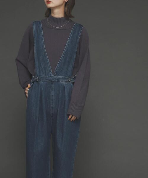 SENSE OF PLACE by URBAN RESEARCH（センスオブプレイスバイアーバンリサーチ）の「ストレッチハイネックルーズセーター（ニット/セーター・レディース・アイボリー/ライトベージュ/ライトカーキ/ブラック/オレンジ/グリーン/パープル・FREE）」の6枚目の写真