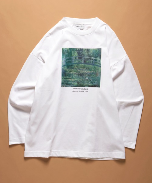 EMMA CLOTHES（エマクローズ）の「ART×EMMA CLOTHES別注 アート転写プリントシルケットライク天竺ビッグシルエット L/Sカットソー グラフィック カットソー（Tシャツ/カットソー・メンズ・ブラウン系その他/ベージュ系その他/ホワイト系その他/ブラック系その他/グリーン系その他/ホワイト系その他2/ホワイト系その他3/ブラック系その他2/ブラック系その他3/ブラウン系その他2/ブラウン系その他3/ベージュ系その他2/ベージュ系その他3/グリーン系その他2/グリーン系その他3・M/L）」の3枚目の写真
