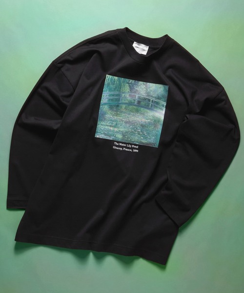 EMMA CLOTHES（エマクローズ）の「ART×EMMA CLOTHES別注 アート転写プリントシルケットライク天竺ビッグシルエット L/Sカットソー グラフィック カットソー（Tシャツ/カットソー・メンズ・ブラウン系その他/ベージュ系その他/ホワイト系その他/ブラック系その他/グリーン系その他/ホワイト系その他2/ホワイト系その他3/ブラック系その他2/ブラック系その他3/ブラウン系その他2/ブラウン系その他3/ベージュ系その他2/ベージュ系その他3/グリーン系その他2/グリーン系その他3・M/L）」の6枚目の写真